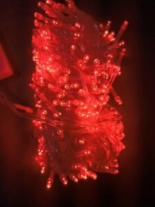 300 Luces lineal 21m rojo musical cable transparente