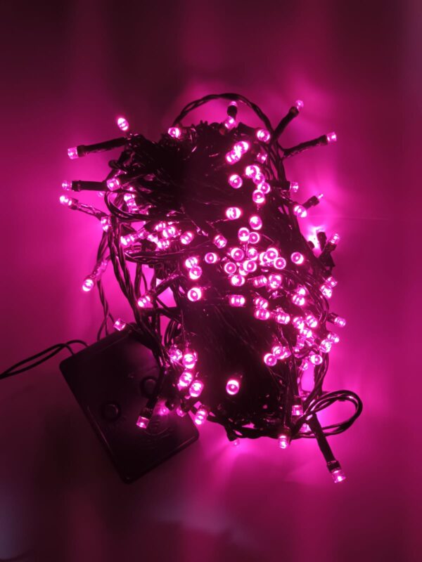 200 Luces lineal 14m musical fucsia