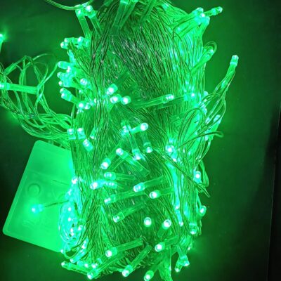 300 Luces lineal 21m verde musical cable transparente