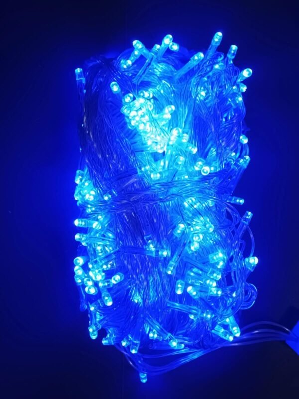 400 Luces lineal 28m azul musical cable transparente