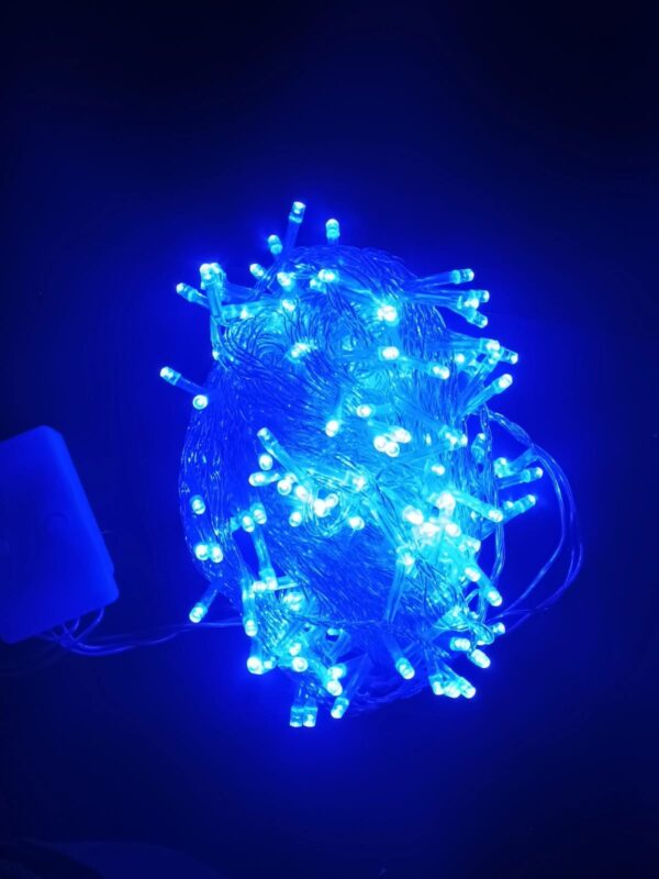 200 Luces lineal 14m azul musical cable transparente