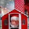 Papa Noel casita y chimenea navideño