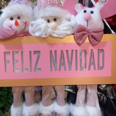 adorno de adorno-tablero-feliz-navidad-rosado.jpeg